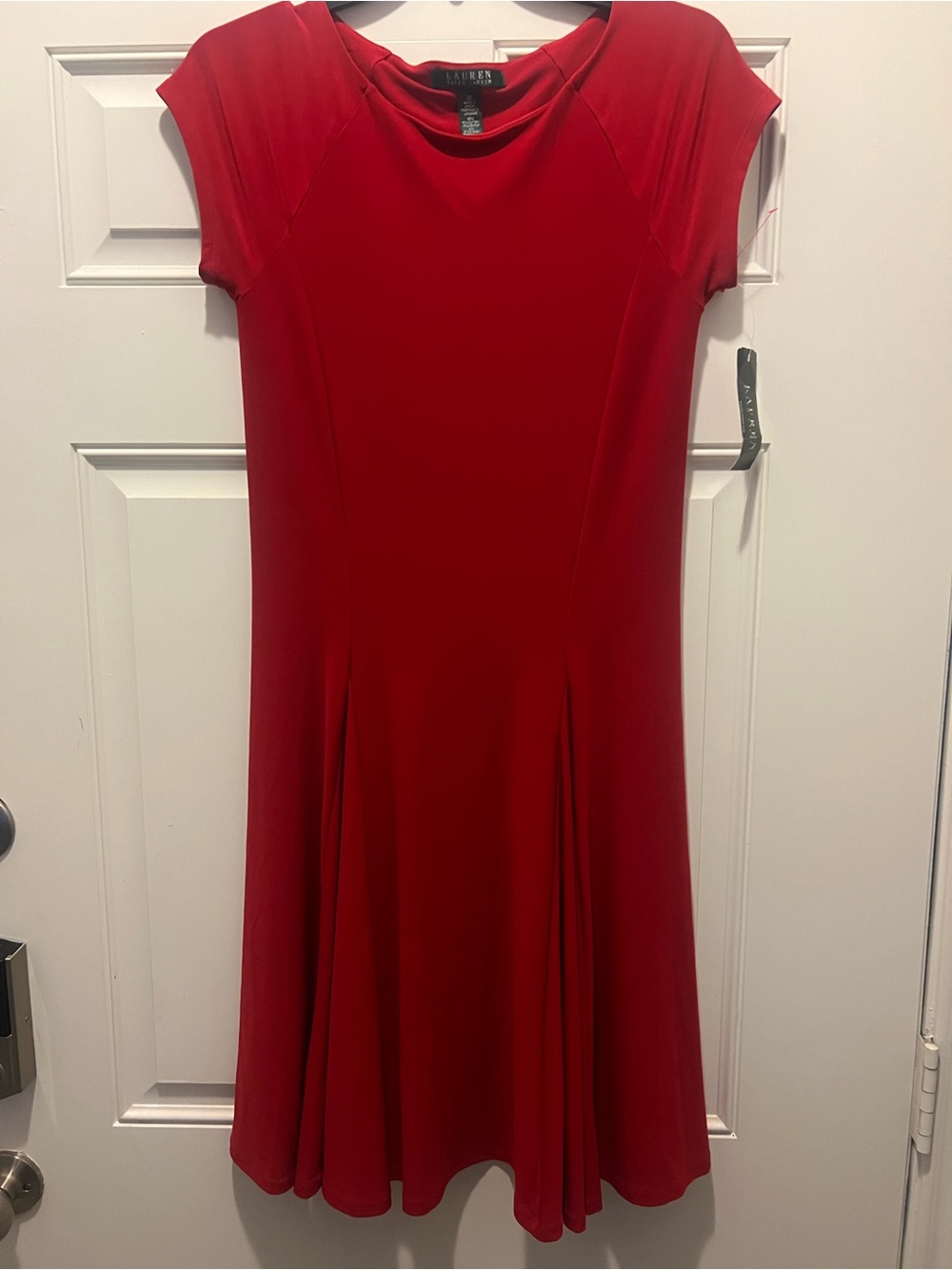 Ralph Lauren Red Midi Fit-and-Flare Dress